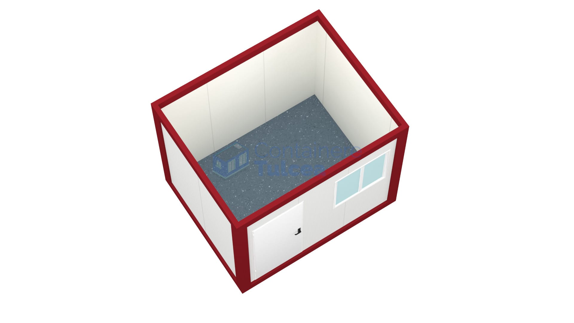 container birou tulcea 3metri rosu2