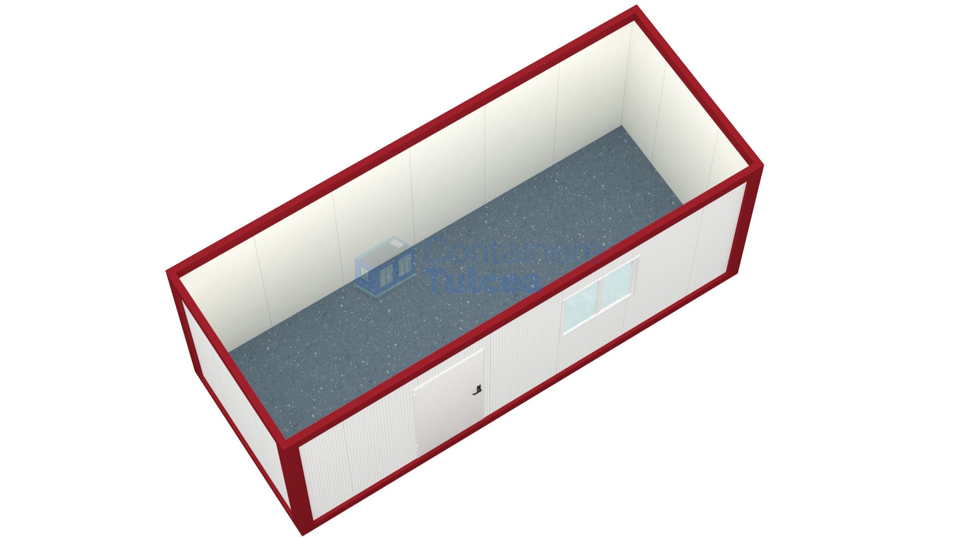 container birou tulcea 6metri 1geam rosu2