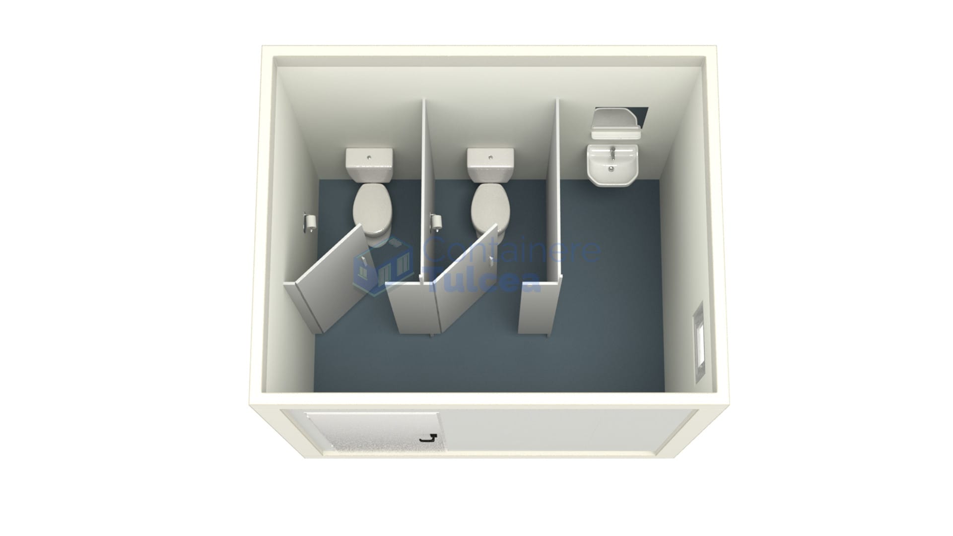 container sanitar tulcea 3metri 2wc alb