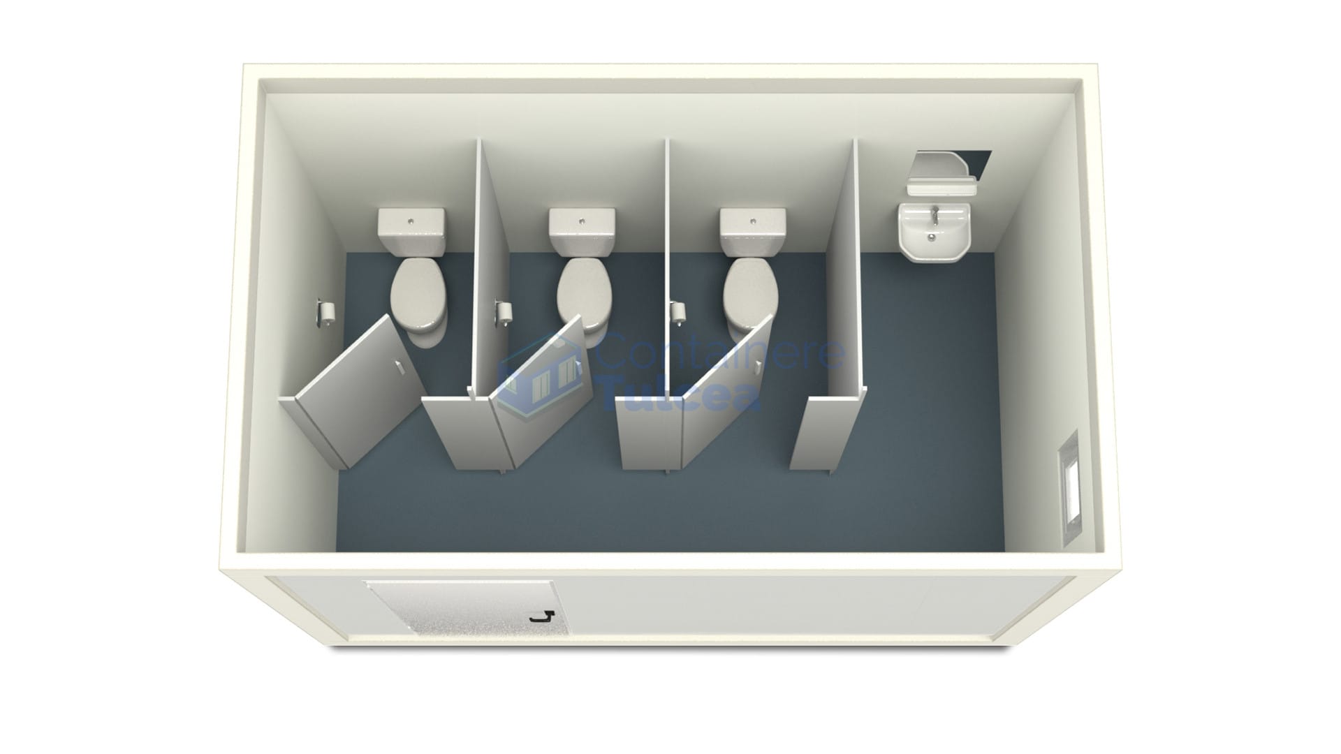 container sanitar tulcea 4metri 3wc alb