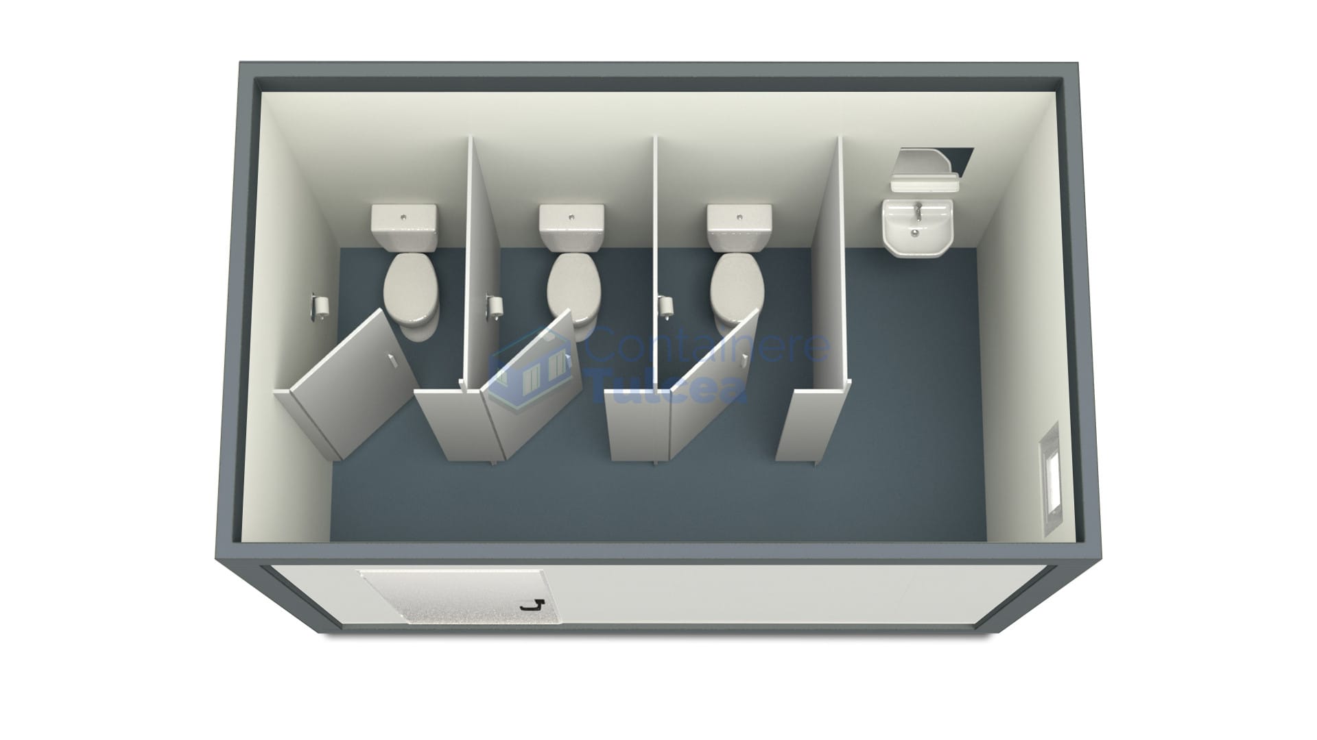 container sanitar tulcea 4metri 3wc gri