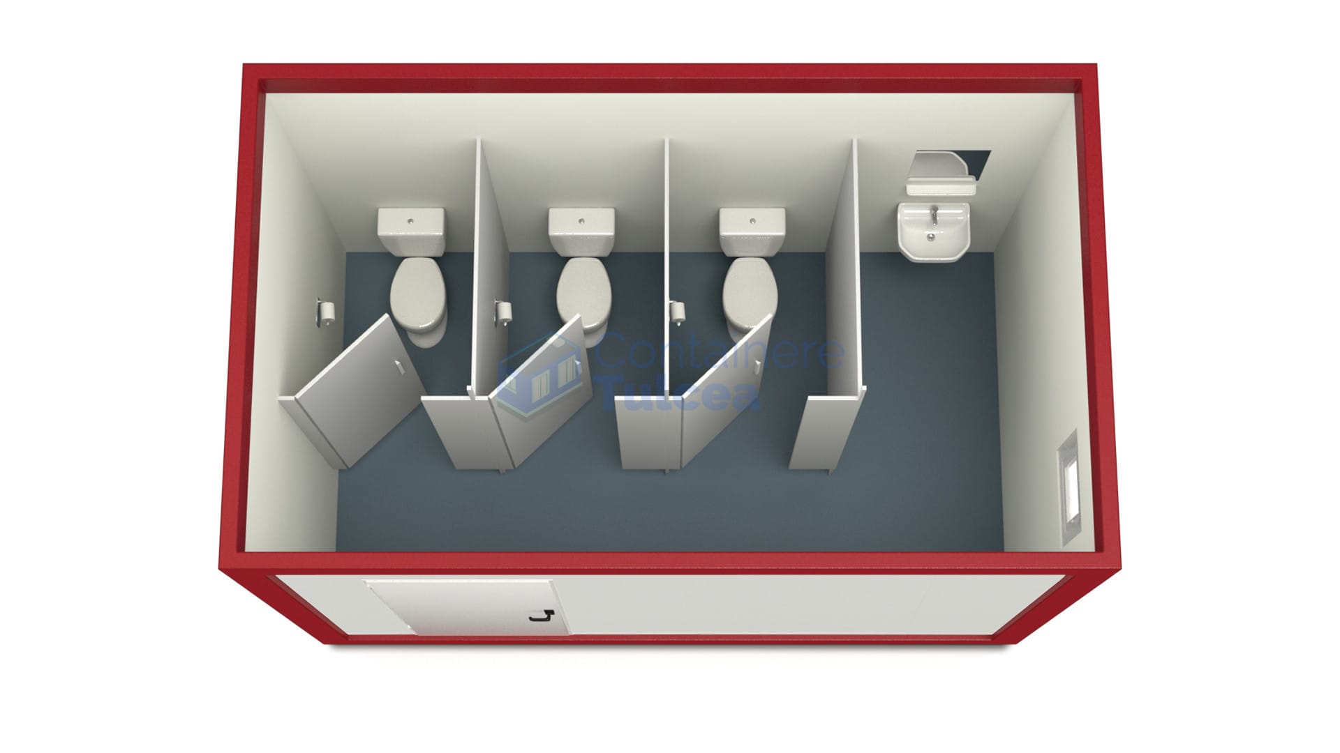 container sanitar tulcea 4metri 3wc rosu