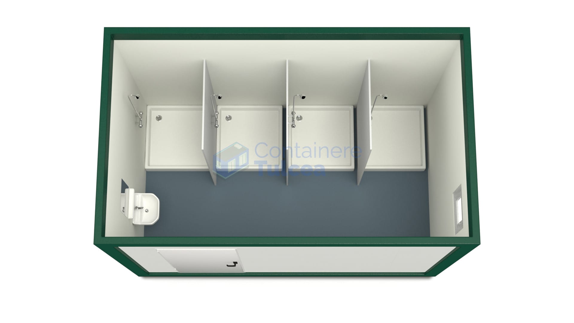 container sanitar tulcea 4metri 4dusuri verde