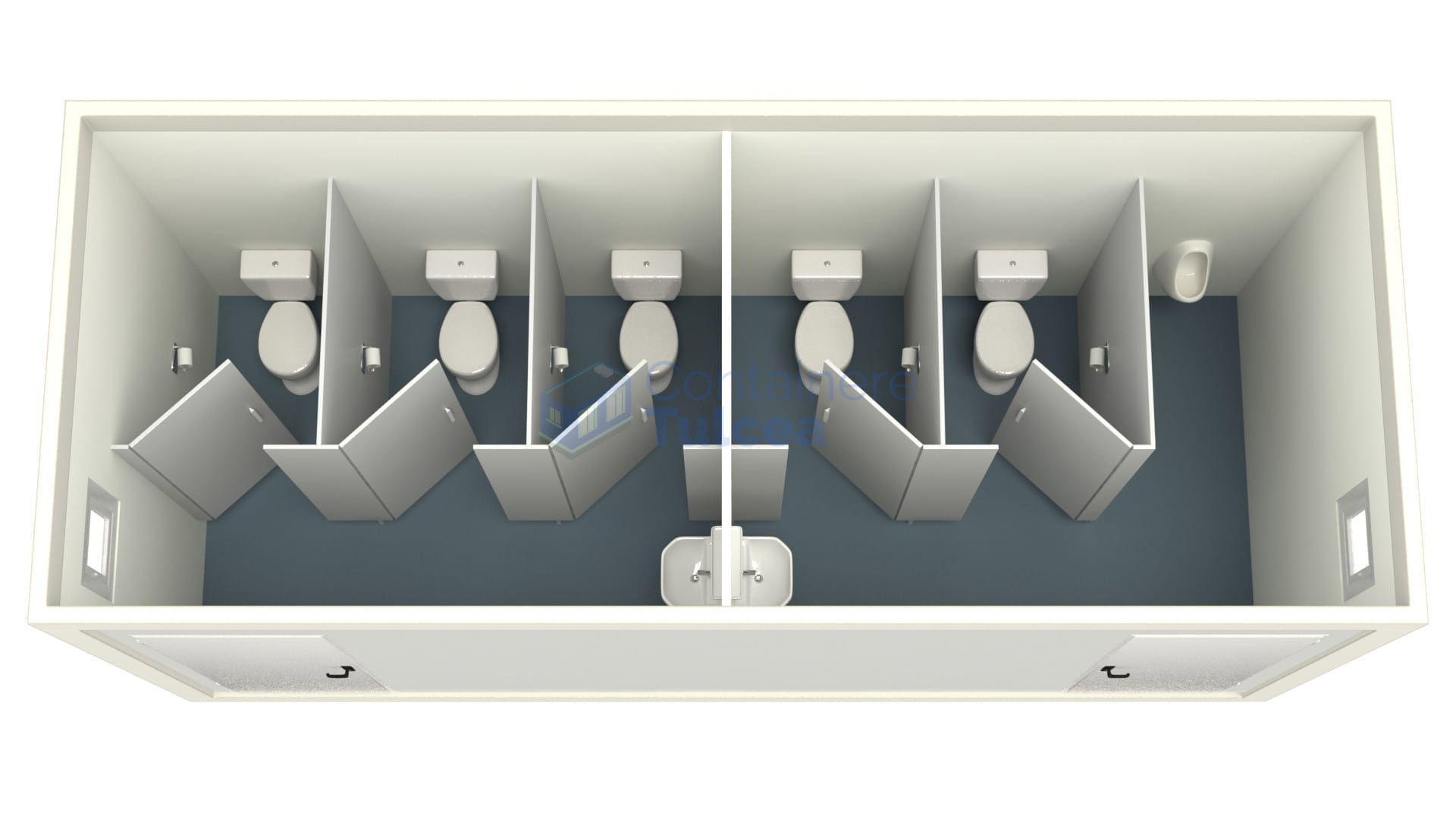 container sanitar tulcea 6metri 5wc alb