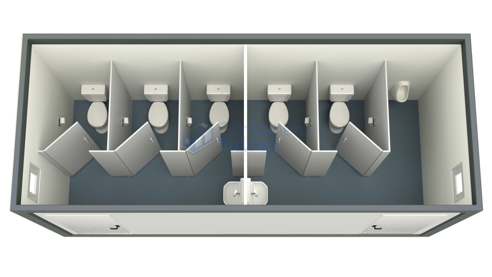 container sanitar tulcea 6metri 5wc gri