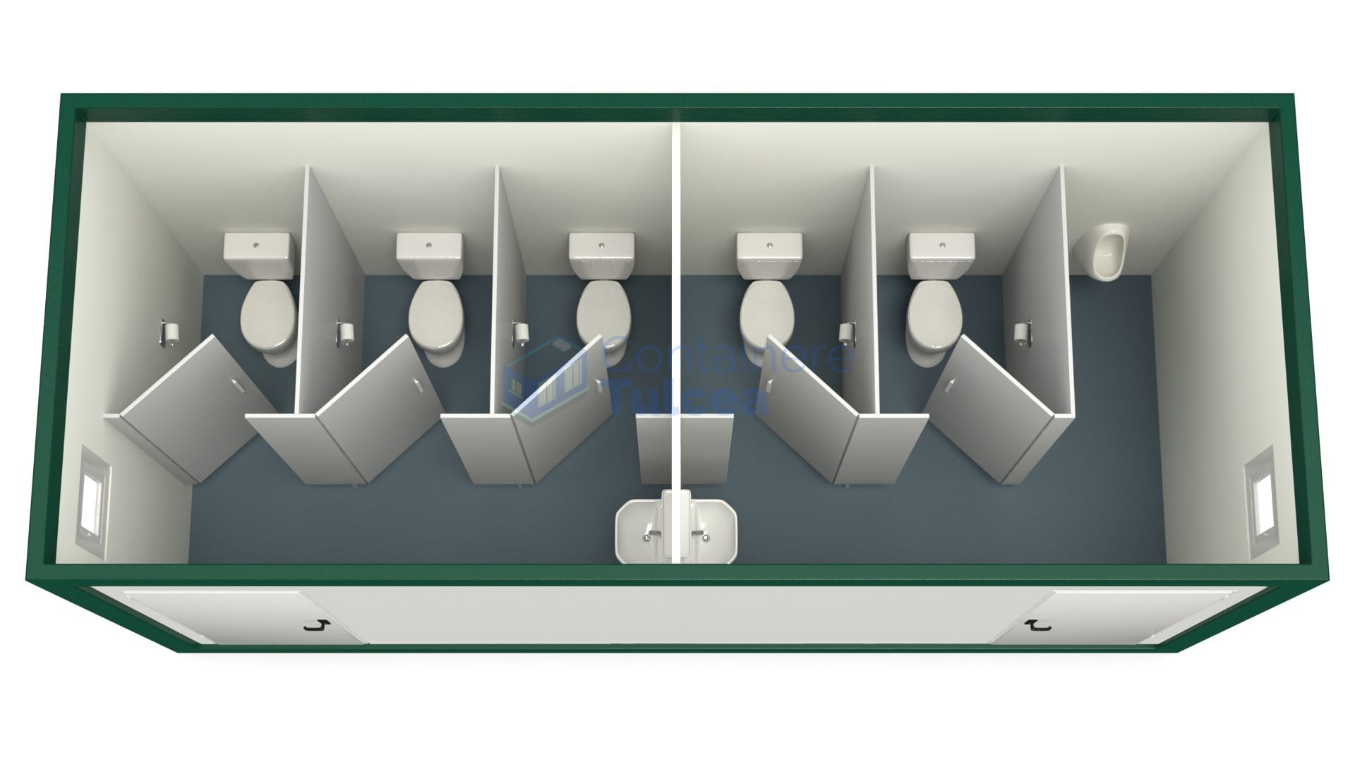 container sanitar tulcea 6metri 5wc verde
