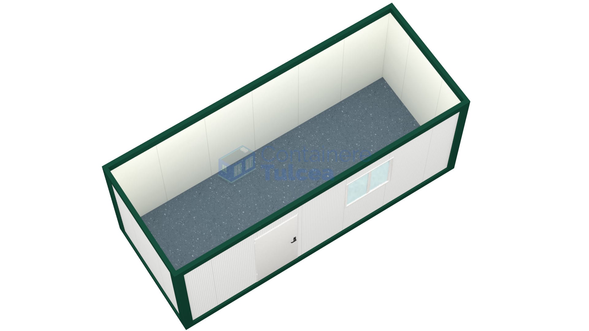 container santier tulcea 6metri 1geam verde2